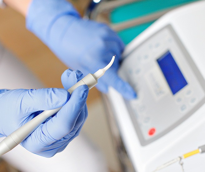 Up-close view of a soft tissue laser