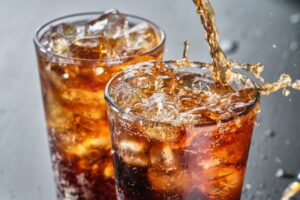 Pictures of soda in glasses.