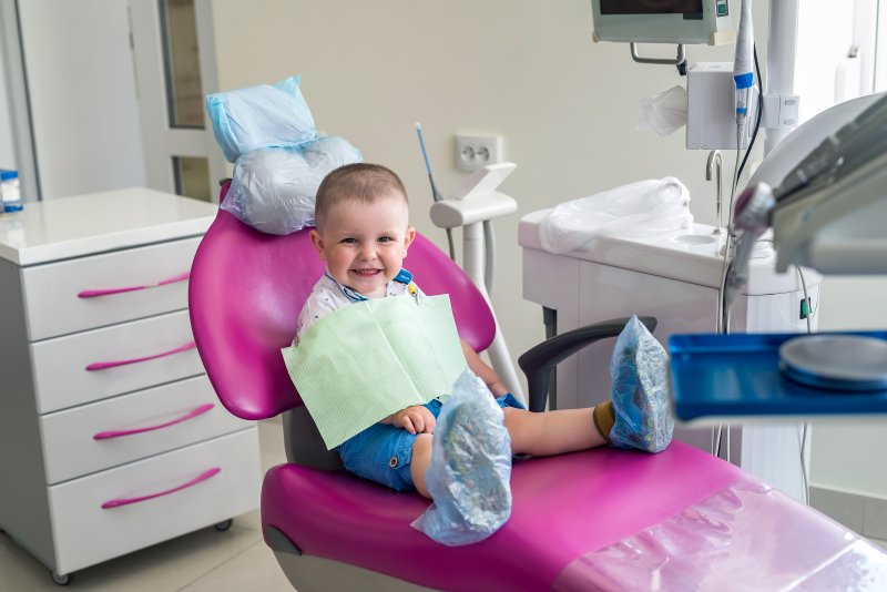 Young patient smiling at first dental visit